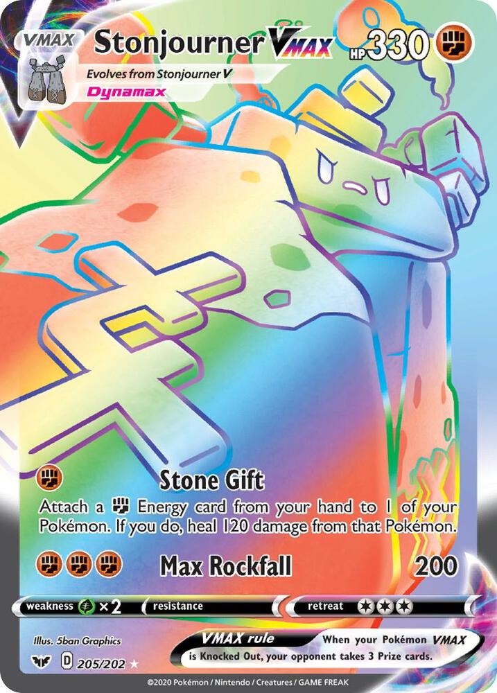 Stonjourner VMAX Secret 205/202 (SWSH01: Sword & Shield Base Set)  - Holofoil