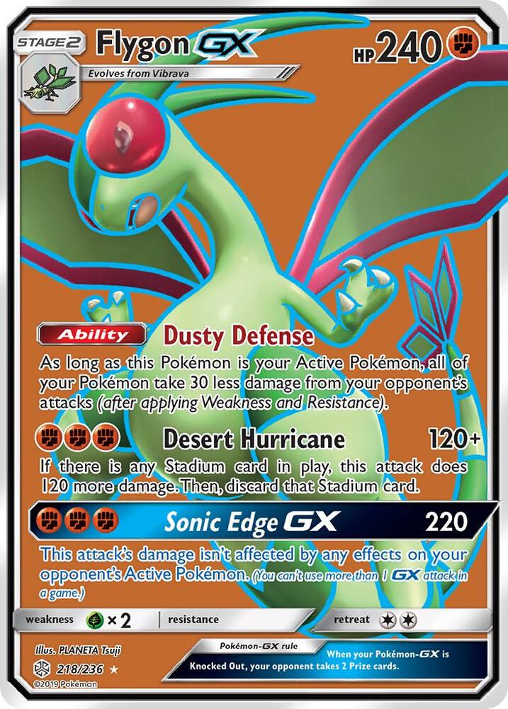 2019 Pokemon SM - Cosmic Eclipse 218/236 Flygon GX (Full Art) Ultra Rare