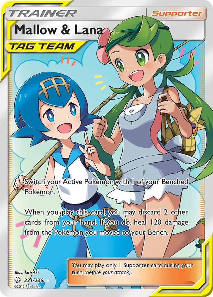 2019 Pokemon SM - Cosmic Eclipse 231/236 Mallow & Lana (Full Art) Ultra Rare