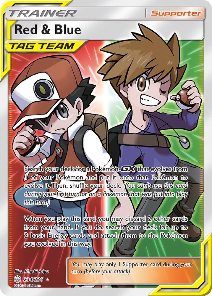 2019 Pokemon SM - Cosmic Eclipse 234/236 Red & Blue (Full Art) Ultra Rare