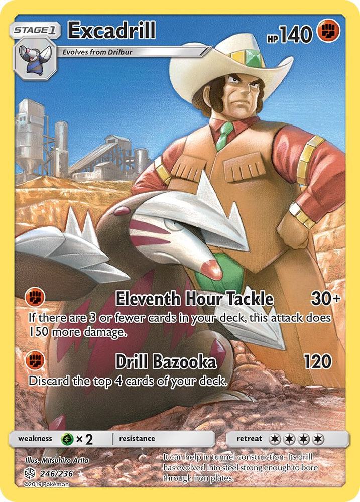 2019 Pokemon SM - Cosmic Eclipse 246/236 Excadrill (Secret) Secret Rare