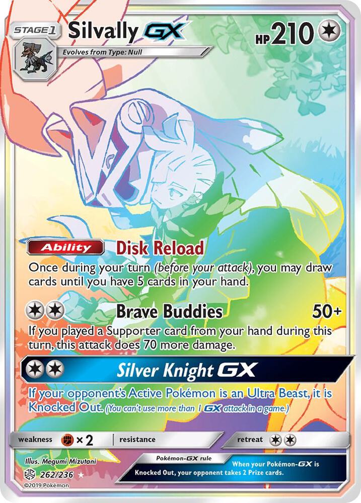 2019 Pokemon SM - Cosmic Eclipse 262/236 Silvally GX (Secret) Rainbow Rare