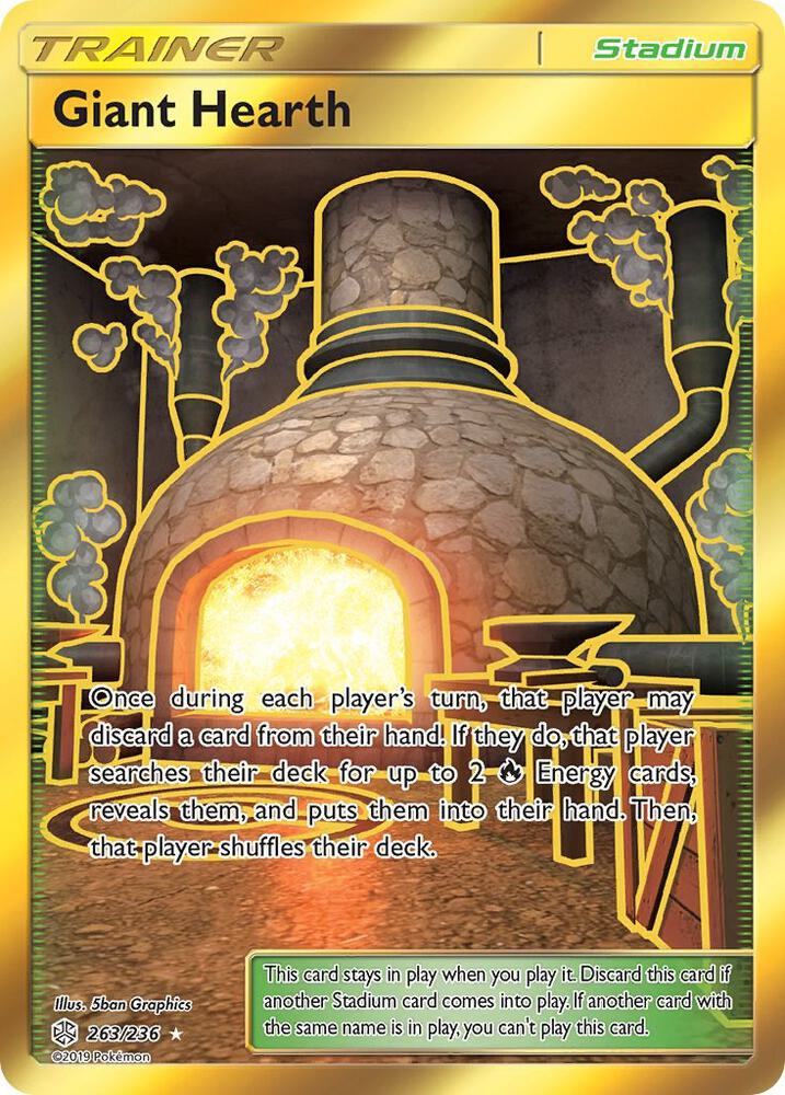 2019 Pokemon SM - Cosmic Eclipse 263/236 Giant Hearth (Secret) Secret Rare
