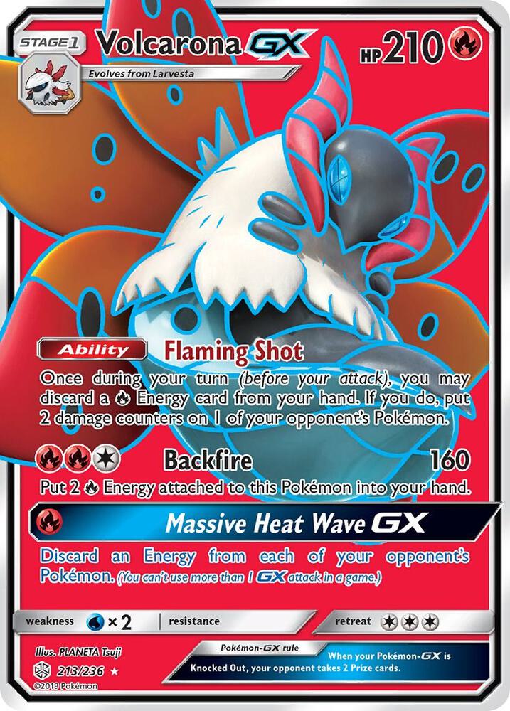 2019 Pokemon SM - Cosmic Eclipse 213/236 Volcarona GX (Full Art) Ultra Rare