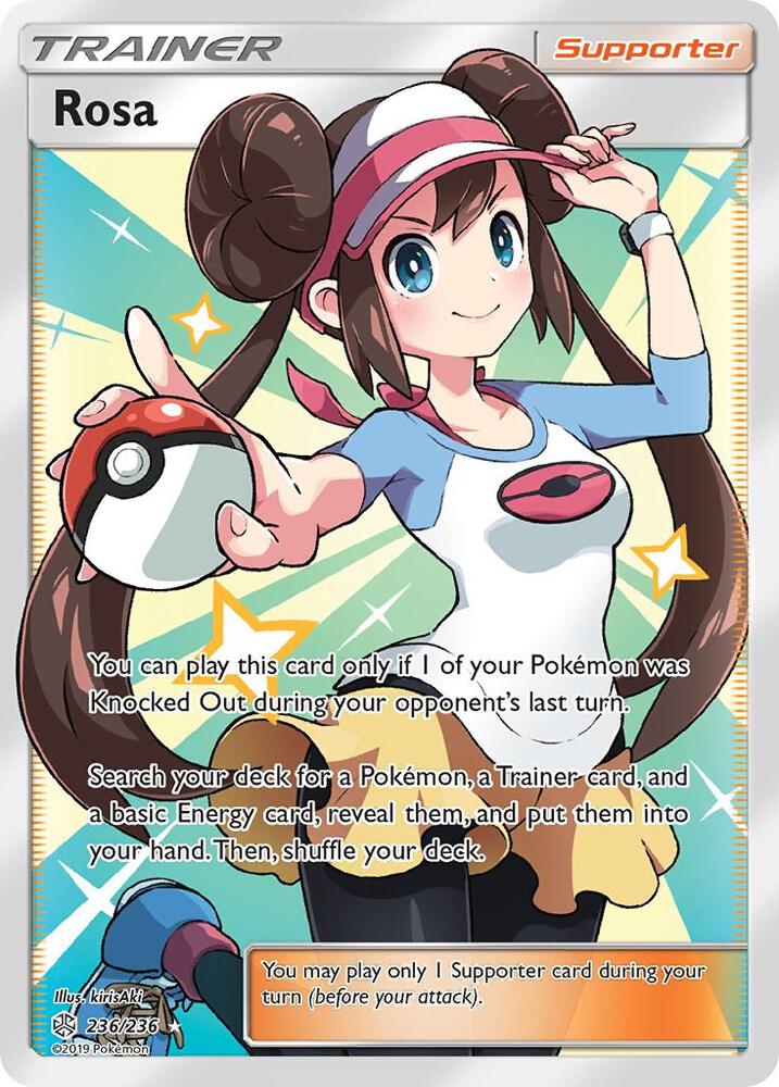 2019 Pokemon SM - Cosmic Eclipse 236/236 Rosa (Full Art) Ultra Rare