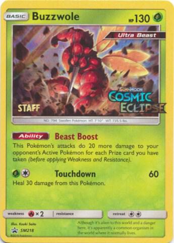 2016 Pokemon SM Promos SM218 Buzzwole - SM218 (Prerelease) [Staff] Promo