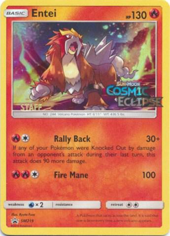 2016 Pokemon SM Promos SM219 Entei - SM219 (Prerelease) [Staff] Promo