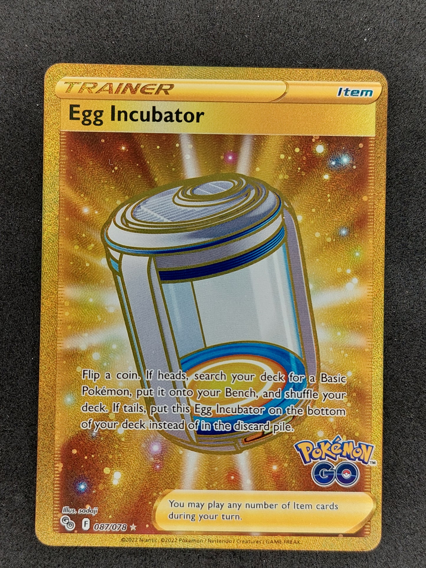 2022 Pokemon Go Trainer Egg Incubator Gold Secret Rare 087/078