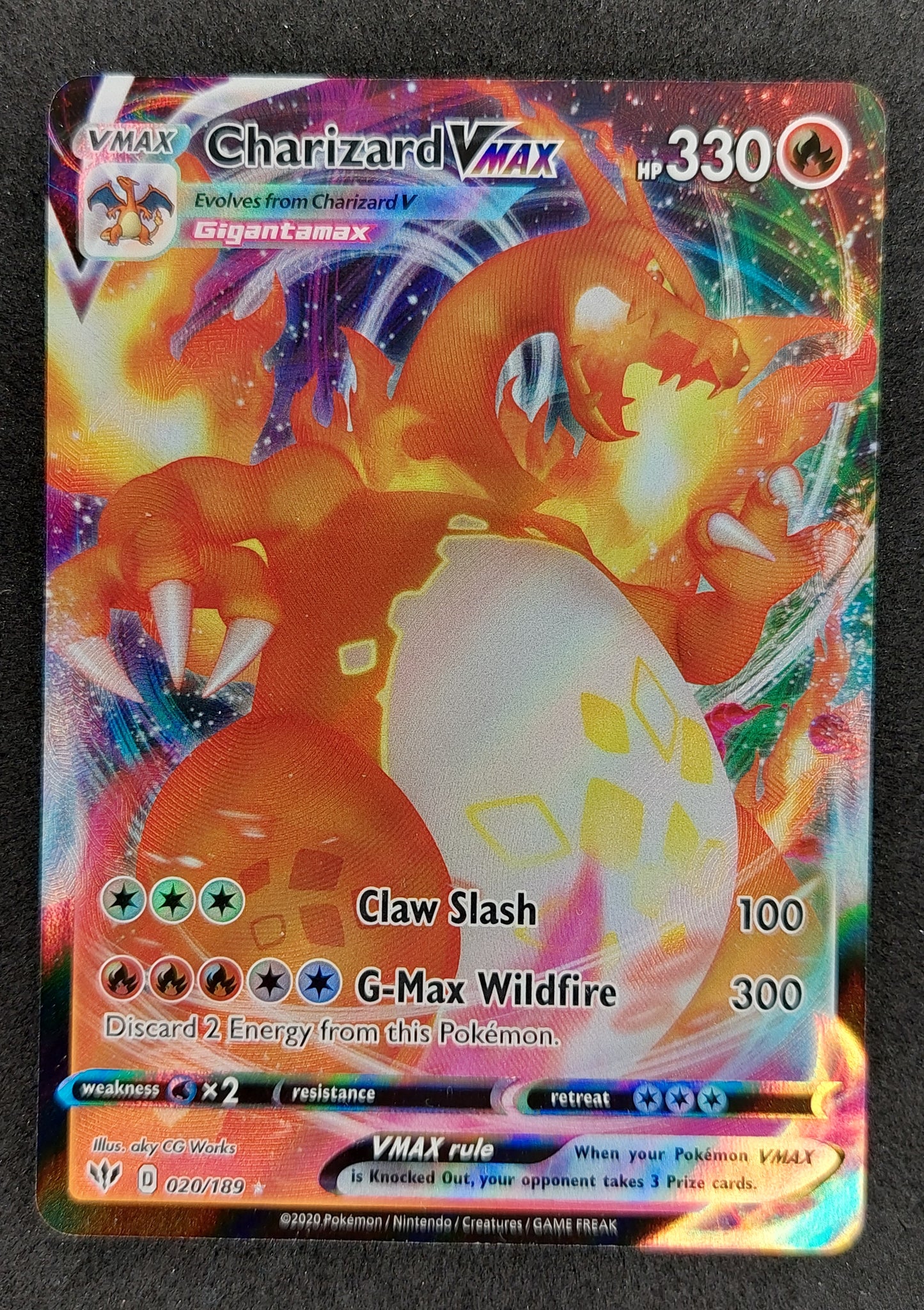 2020 Pokemon Darkness Ablaze Charizard Vmax 020/189 – Mint Collectables