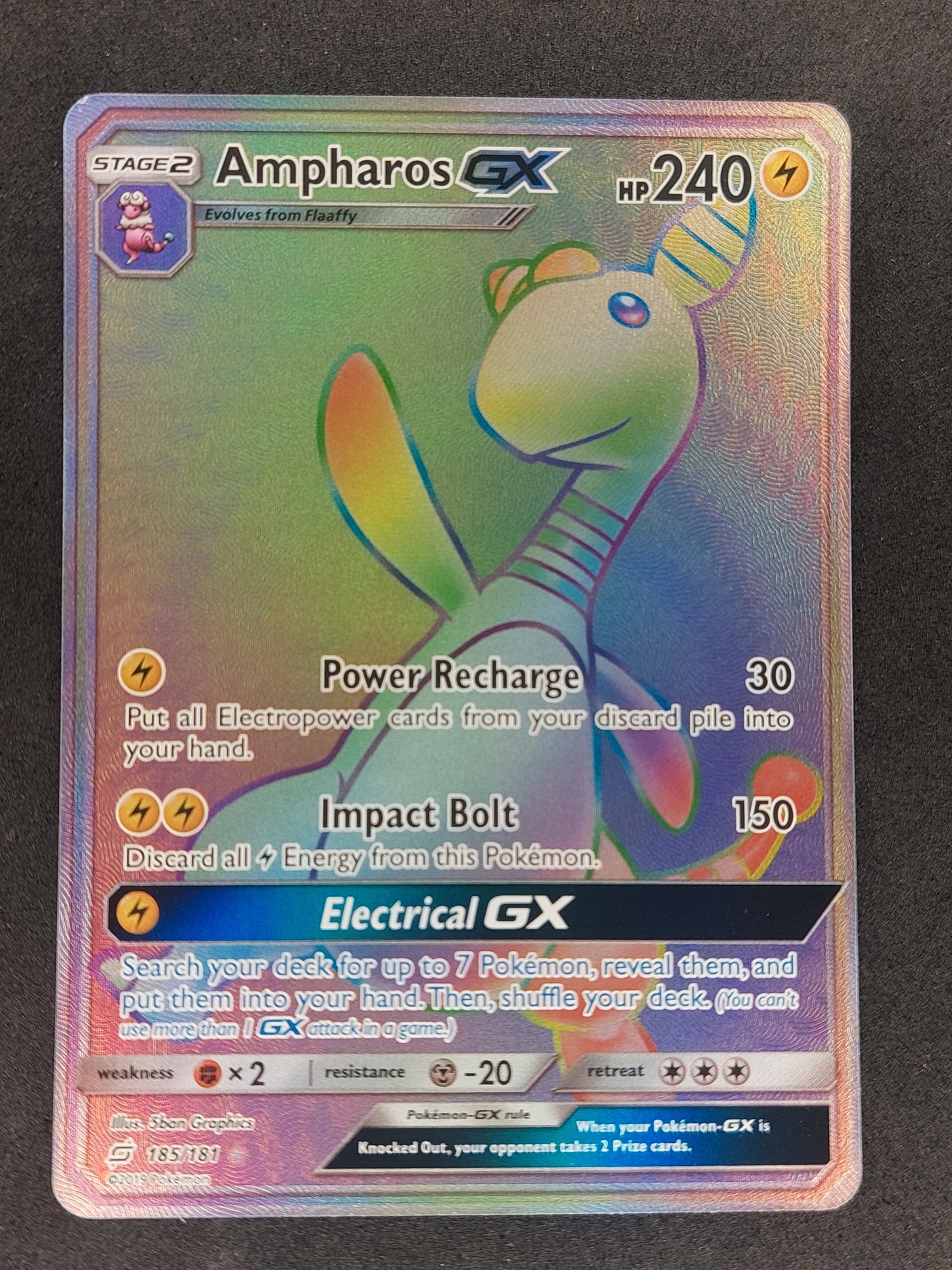 Tapu Koko GX 153/145 Rainbow Secret Rare Pokemon Card Near Mint