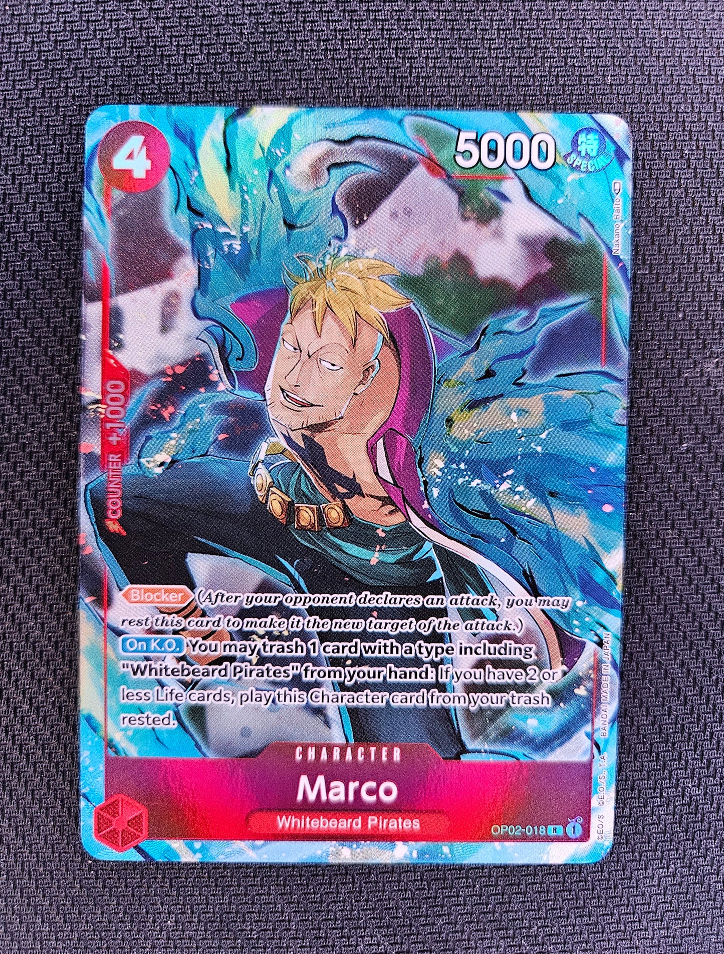 One Piece TCG Paramount War OP02018 Marco Alternative Art Mint