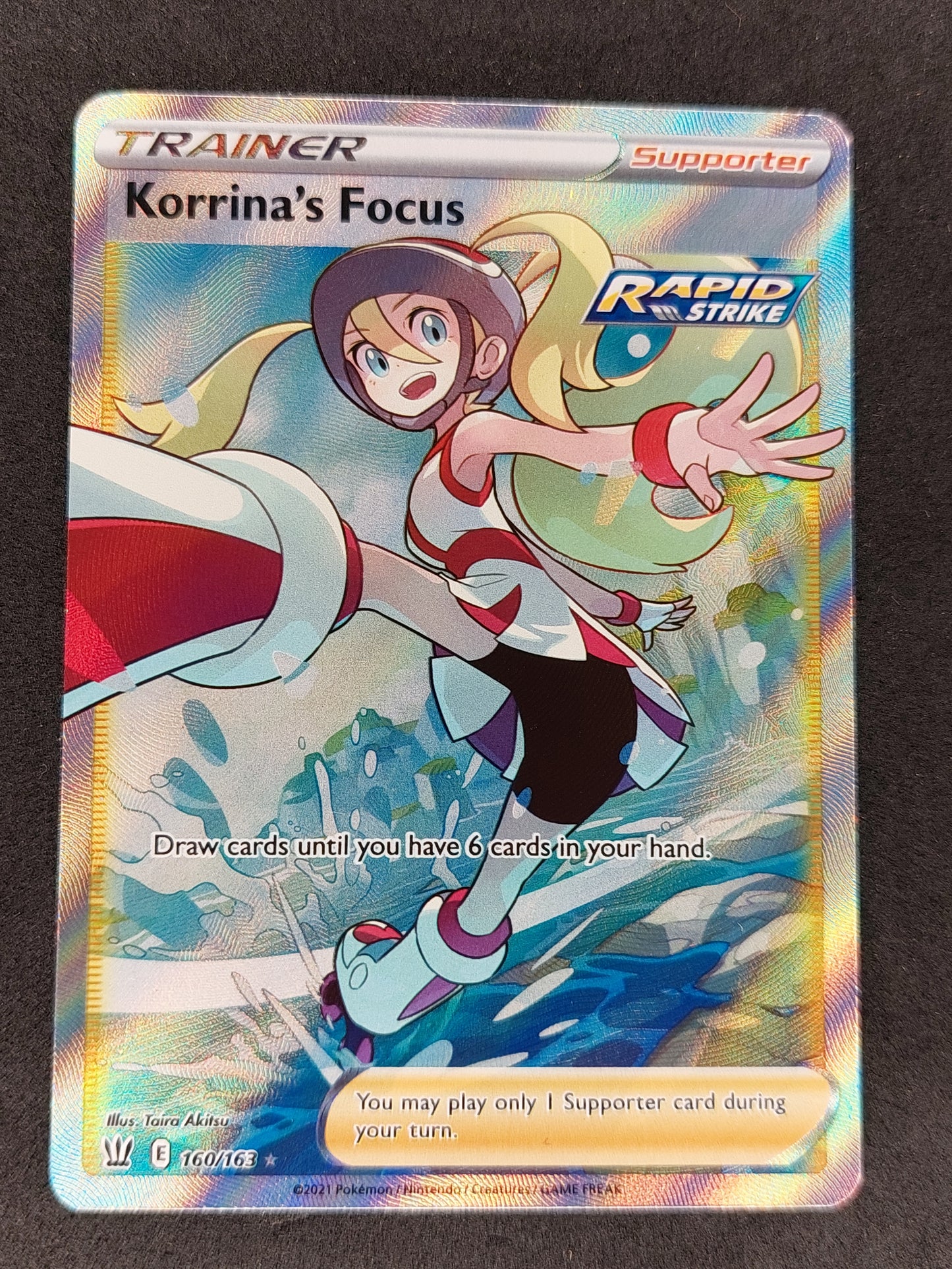 2021 Pokemon Battle Styles 160/163 Trainer Korrina's Focus Full Art Rare