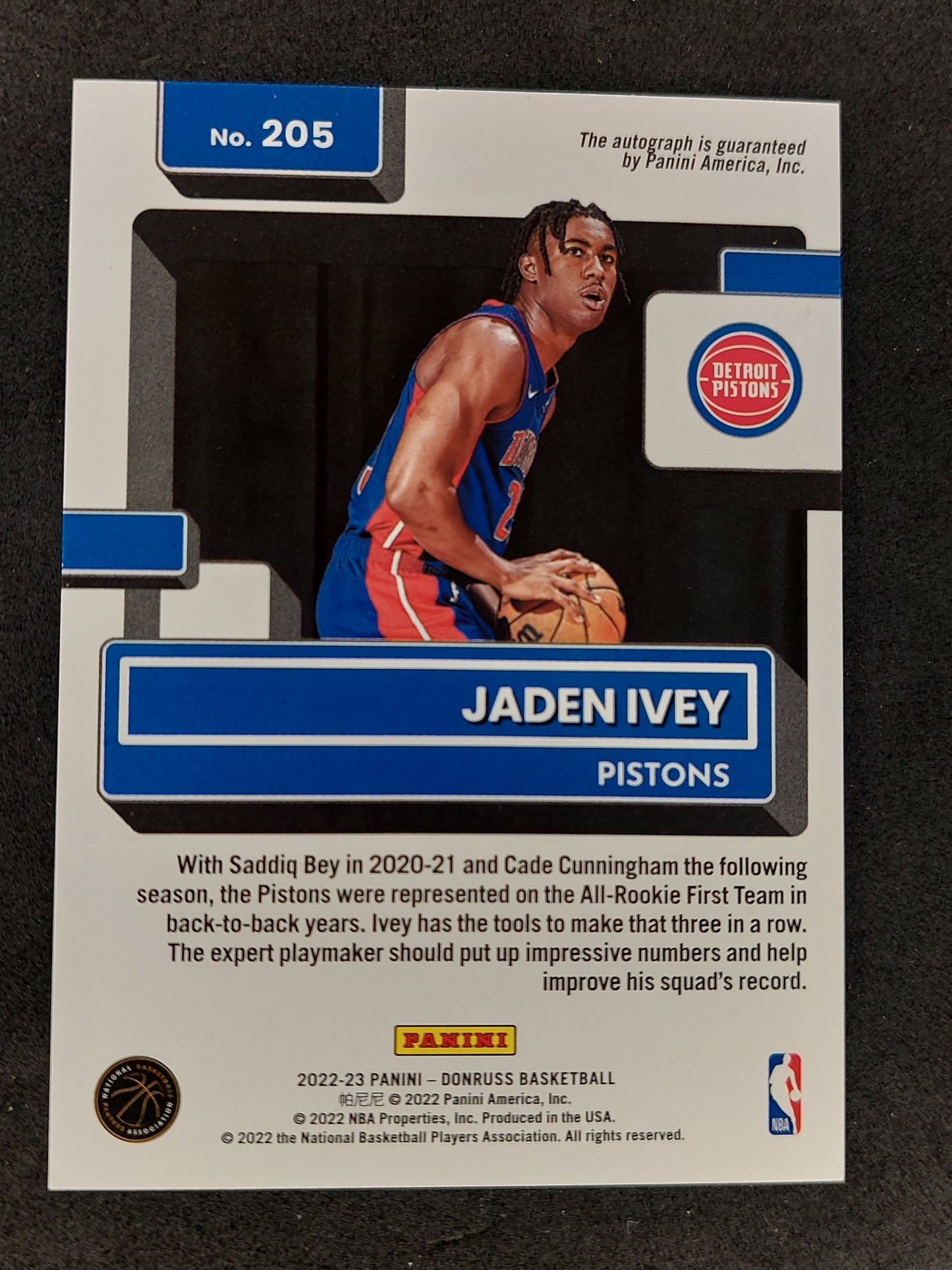 2022-23 Donruss #205 Jaden Ivey Rated Rookie Choice Infinite Red Auto #/99