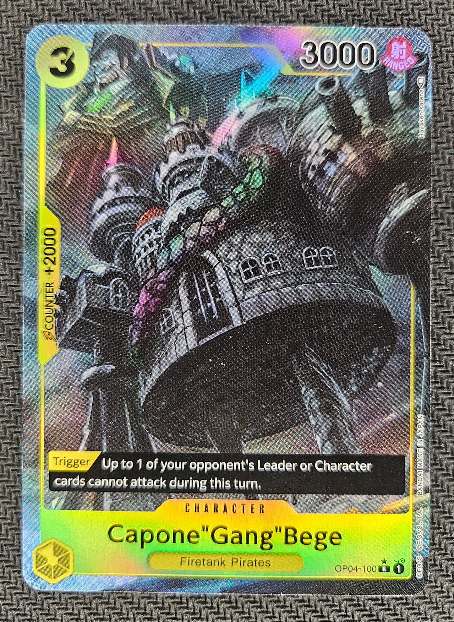 One Piece TCG Kingdoms of Intrigue OP04-100 Capone "Gang" Bege Alternative Art