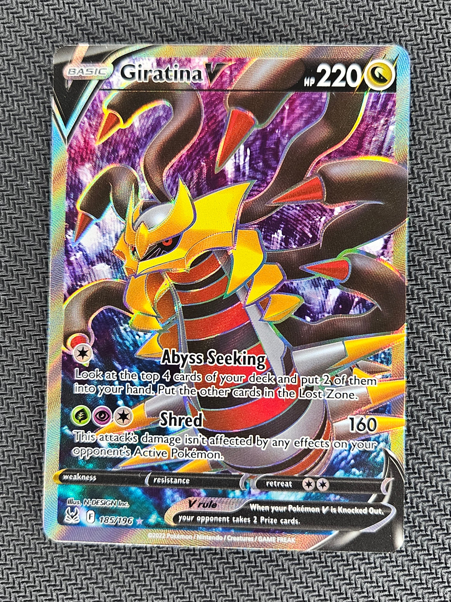 Pokemon - Giratina V - 185/196 Lost Origin Full Art Card