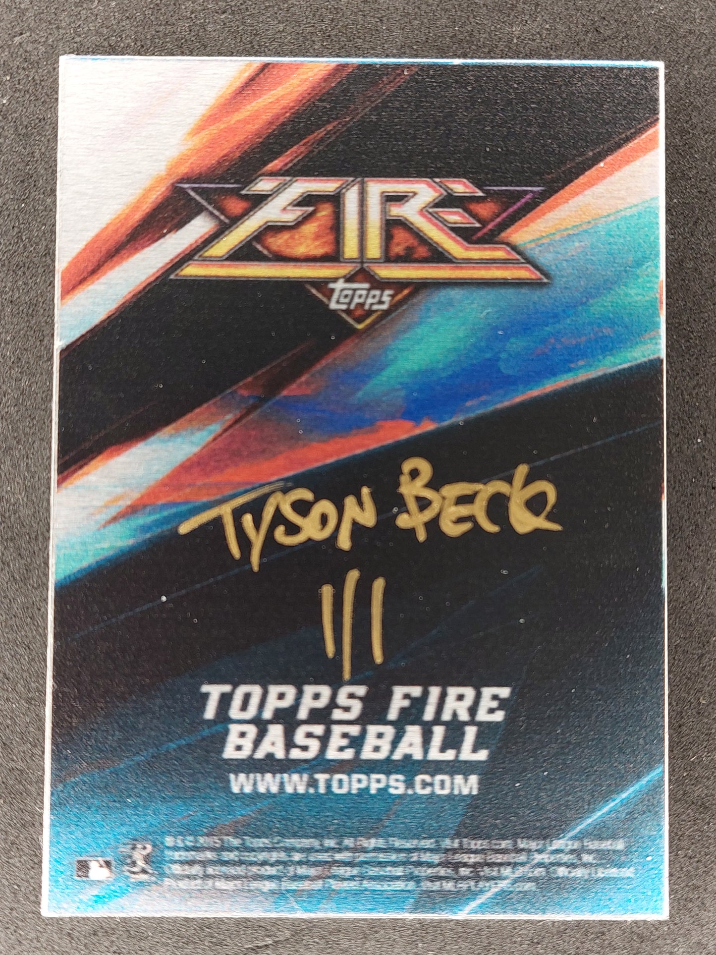 2015 Topps Fire Baseball Rusney Castillo Metal 1/1 Tyson Beck Artist Auto