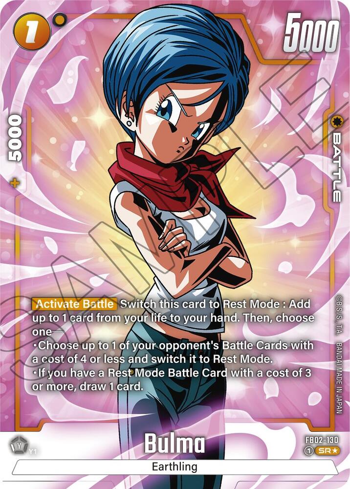 Bulma FB02 130 Alternate Art FB02-130 (Blazing Aura)  - Holofoil