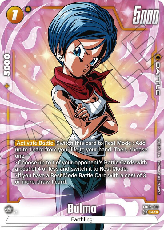 Bulma FB02 130 Alternate Art FB02-130 (Blazing Aura)  - Holofoil