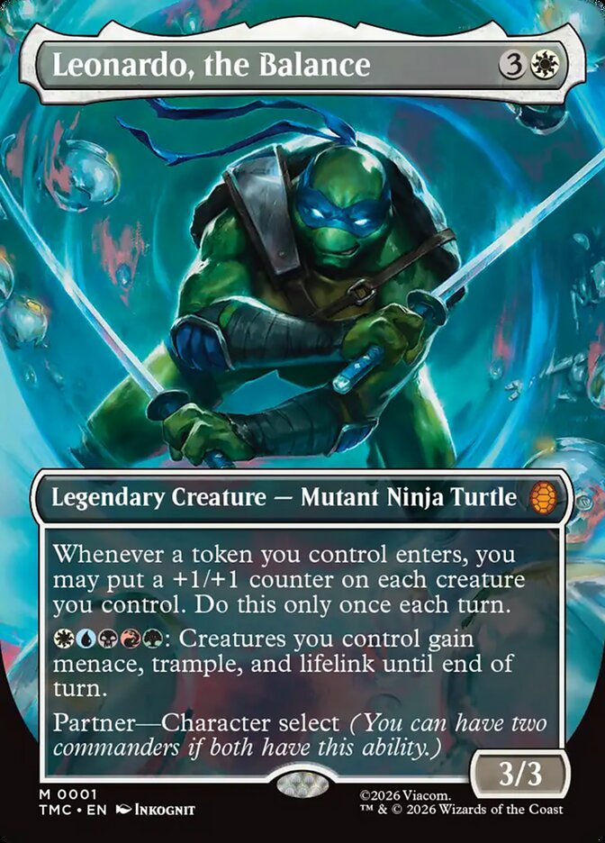 Leonardo the Balance 0001 Borderless 1 (Commander: Teenage Mutant Ninja Turtles) 