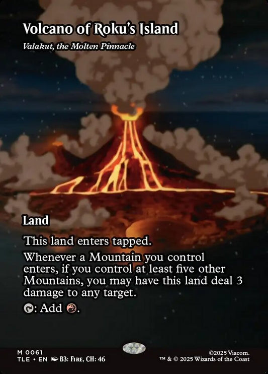 Volcano of Roku's Island - Valakut, the Molten Pinnacle 61 (Avatar: The Last Airbender: Eternal-Legal)  - Borderless Foil