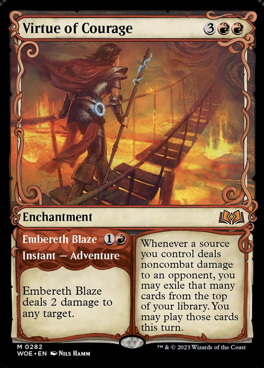 Virtue of Courage // Embereth Blaze 282/276 (Wilds of Eldraine)  - Showcase