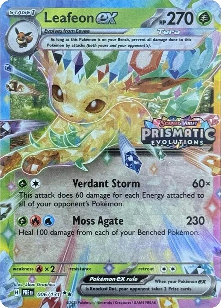 Leafeon ex Prismatic Evolutions Stamp 006/131 (Miscellaneous Cards & Products)  - Holofoil