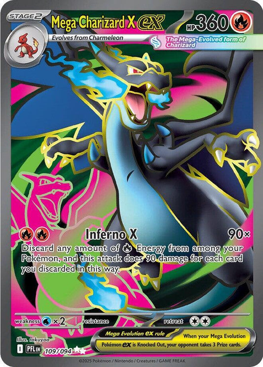 Mega Charizard X ex 109/094 (ME02: Phantasmal Flames)  - Holofoil