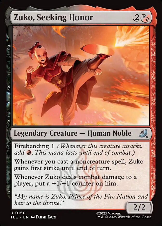 Zuko, Seeking Honor 150/317 (Avatar: The Last Airbender: Eternal-Legal)  - Foil