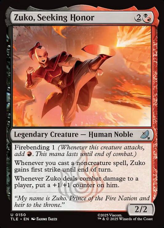 Zuko, Seeking Honor 150/317 (Avatar: The Last Airbender: Eternal-Legal)  - Foil