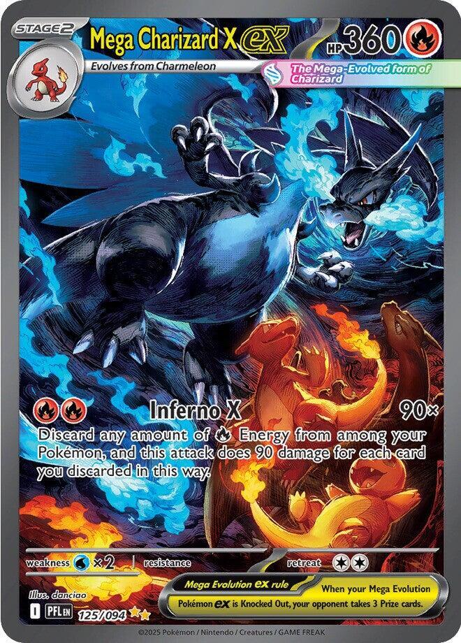 Mega Charizard X ex 125/094 (ME02: Phantasmal Flames)  - Holofoil