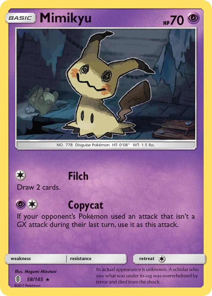Mimikyu 58/145 (SM - Guardians Rising)  - Holofoil