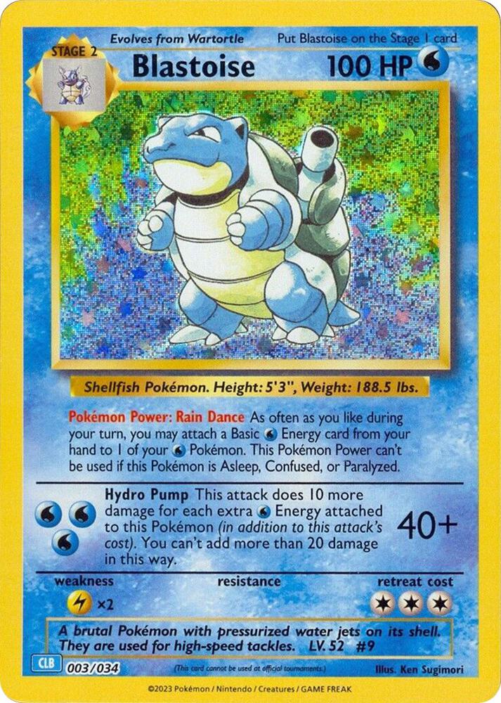Blastoise 003/034 (Trading Card Game Classic)  - Holofoil