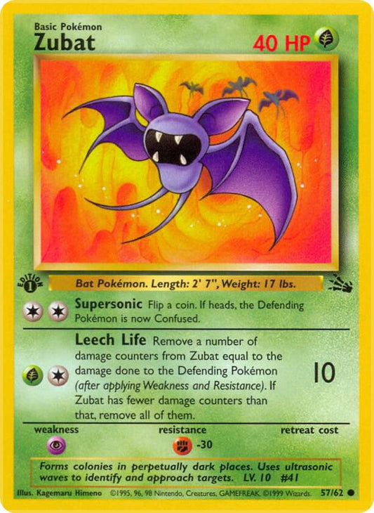 Zubat 57/62 (Fossil)  - 1st Edition
