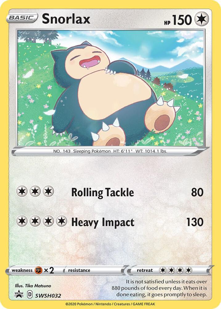 Snorlax SWSH032 (SWSH: Sword & Shield Promo Cards)  - Holofoil
