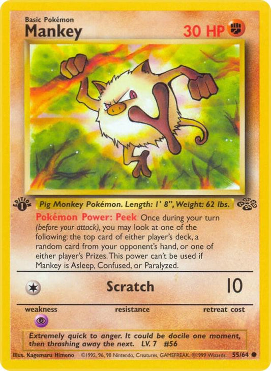 Mankey 55/64 (Jungle)  - 1st Edition
