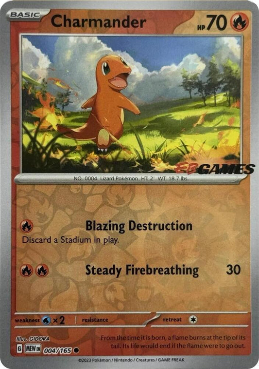 Charmander EB Games Exclusive 004/165 (Miscellaneous Cards & Products)  - Reverse Holofoil
