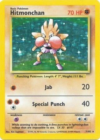 Hitmonchan 007/102 (Base Set)  - Unlimited Holofoil