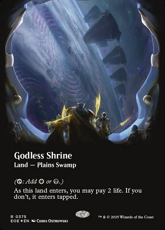 Godless Shrine 375/276 (Edge of Eternities)  - Borderless Galaxy Foil