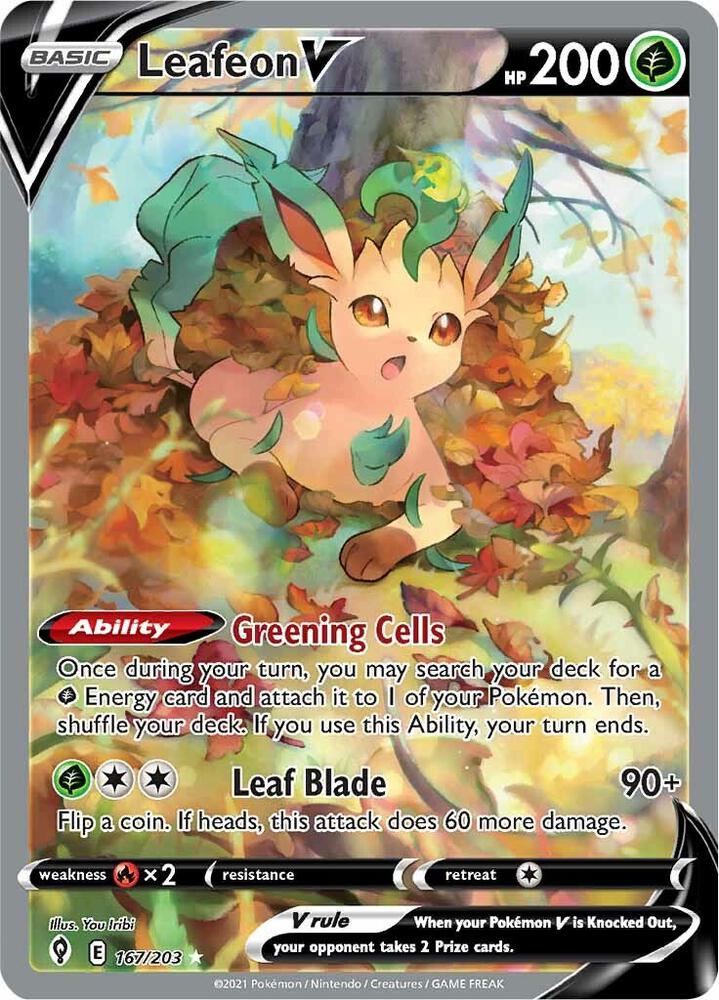 Leafeon V 167/203 (SWSH07: Evolving Skies)  - Holofoil
