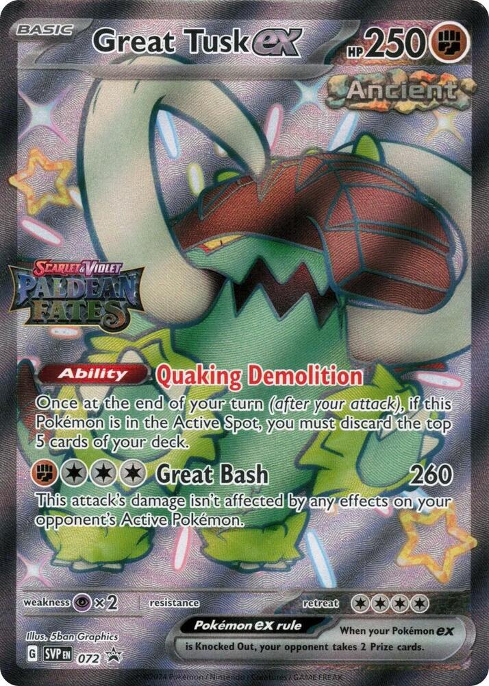 Great Tusk ex Paldean Fates Stamped 072 (Miscellaneous Cards & Products)  - Holofoil