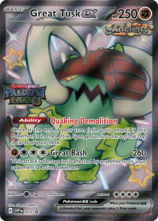Great Tusk ex Paldean Fates Stamped 072 (Miscellaneous Cards & Products)  - Holofoil