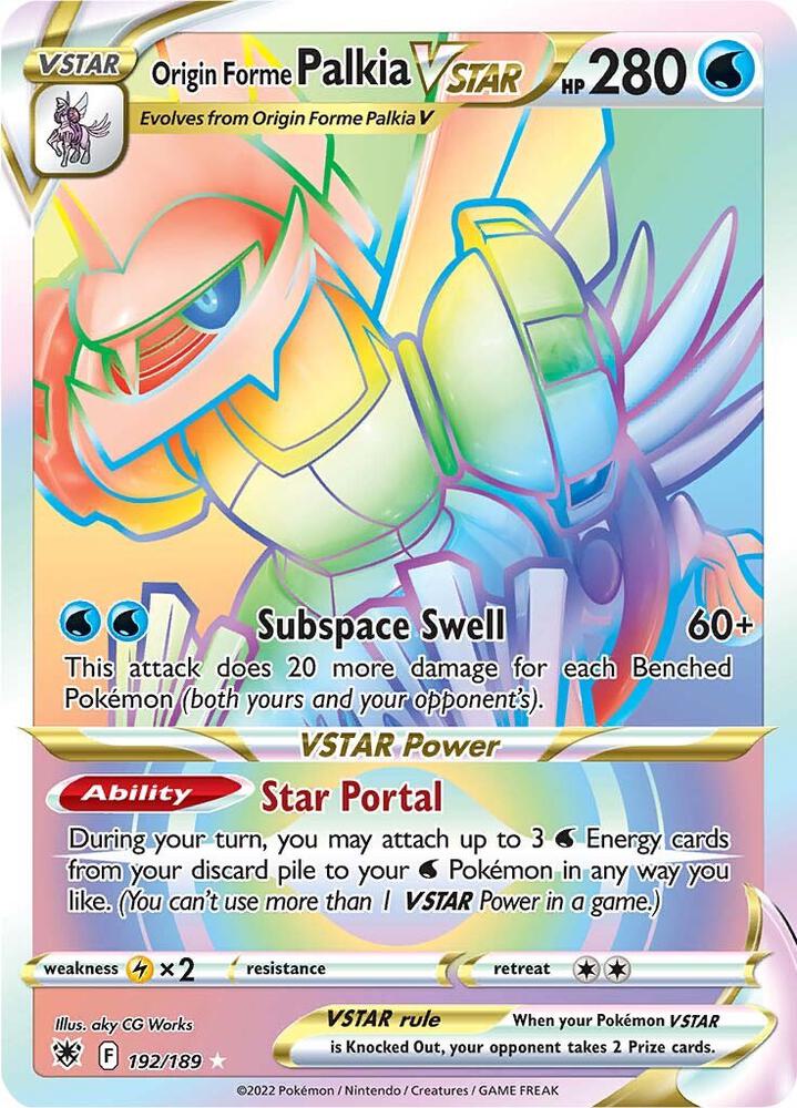 Origin Forme Palkia VSTAR Secret 192/189 (SWSH10: Astral Radiance)  - Holofoil