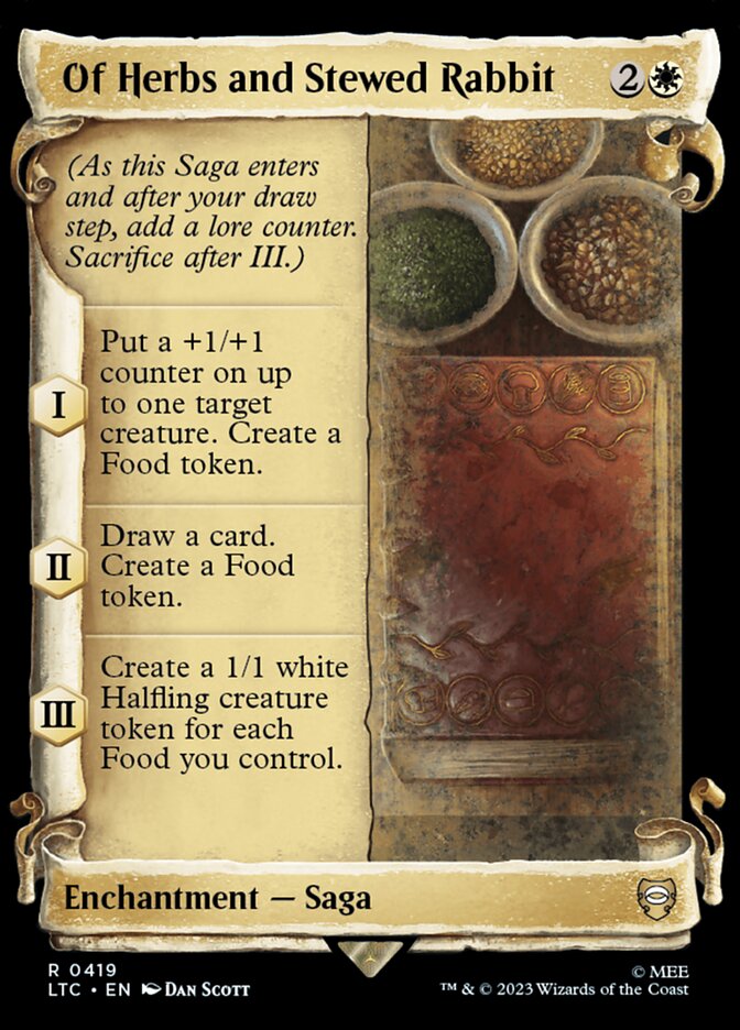 Of Herbs and Stewed Rabbit Showcase Scrolls 419 (Commander: The Lord of the Rings: Tales of Middle-earth)  - Showcase Scroll Foil