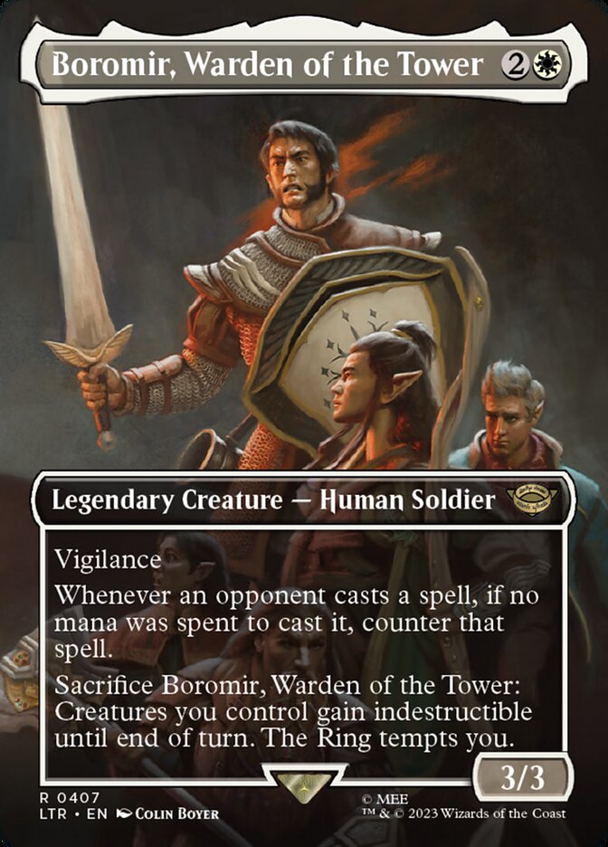 Boromir, Warden of the Tower 407/281 (Universes Beyond: The Lord of the Rings: Tales of Middle-earth)  - Borderless