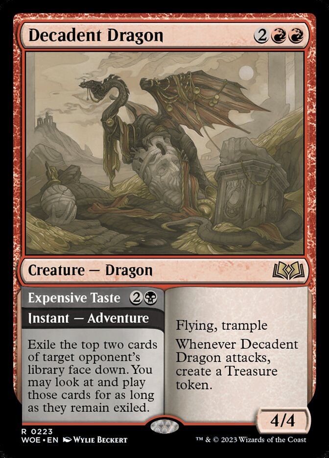 Decadent Dragon // Expensive Taste 223/276 (Wilds of Eldraine)  - Foil