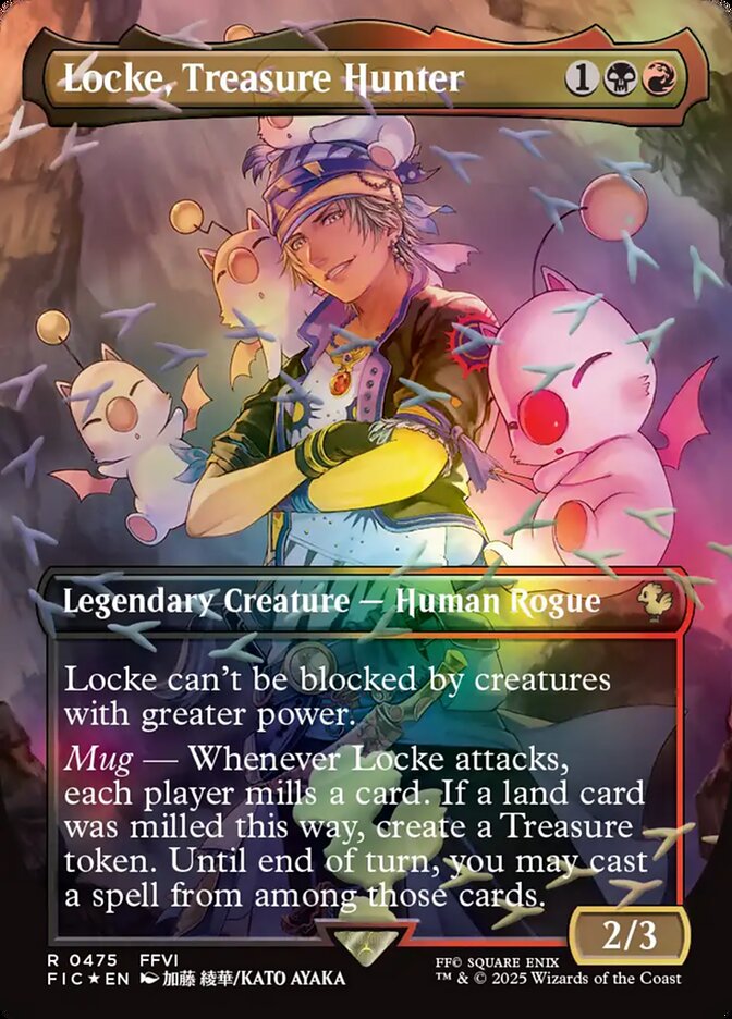 Locke, Treasure Hunter 475/100 (Commander: FINAL FANTASY)  - Borderless Chocobo Track Foil