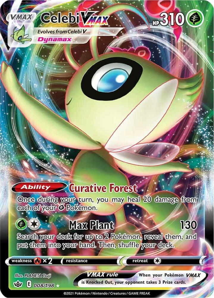 Celebi VMAX 008/198 (SWSH06: Chilling Reign)  - Holofoil