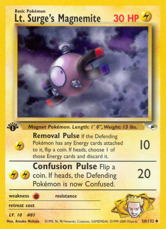 Lt. Surge's Magnemite 050/132 (Gym Heroes)  - 1st Edition