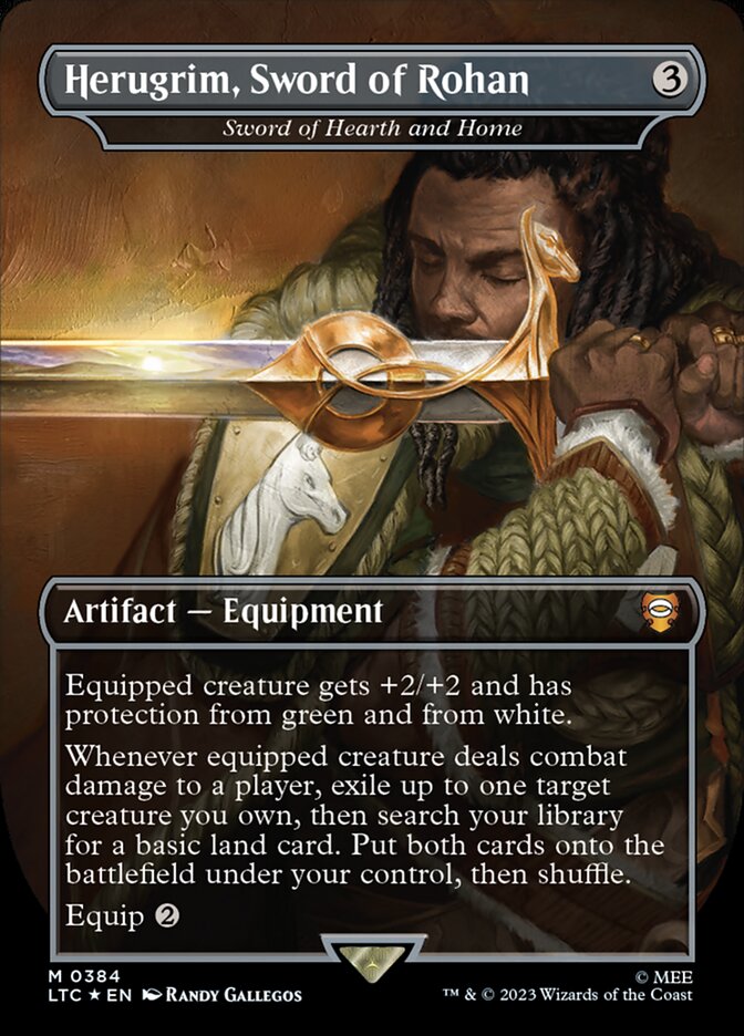 Herugrim, Sword of Rohan - Sword of Hearth and Home 384 (Commander: The Lord of the Rings: Tales of Middle-earth)  - Borderless Surge Foil