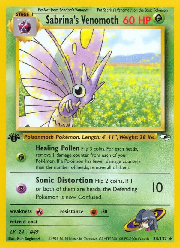 Sabrina's Venomoth 034/132 (Gym Heroes)  - 1st Edition